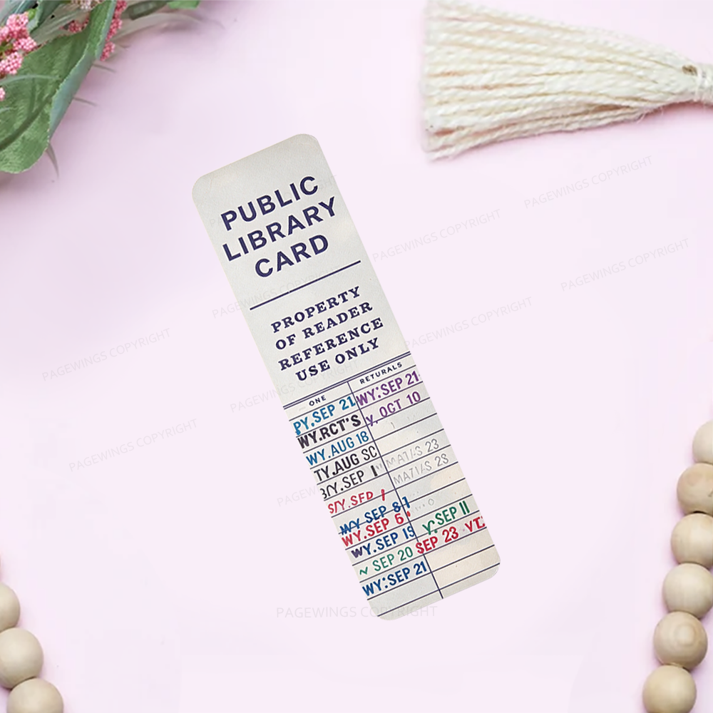 Pagewings Library Card Bookmark