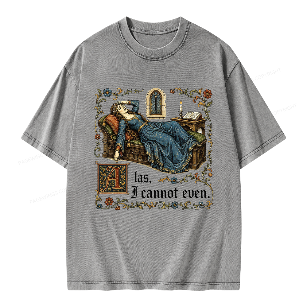 Pagewings Medieval Book Lover Unisex Washed T-shirt