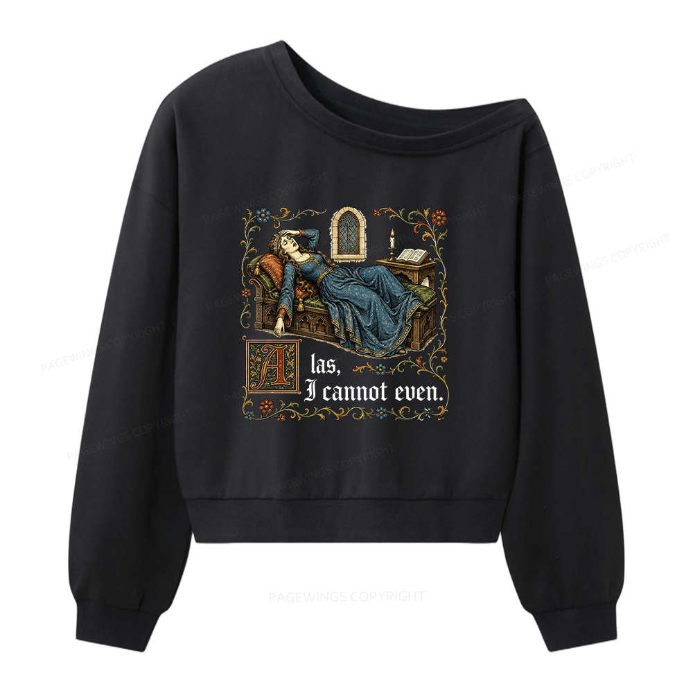 Pagewings Medieval Book Lover Women Off Shoulder Sweatshirt
