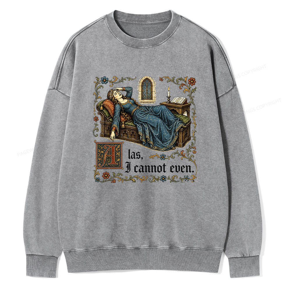 Pagewings Medieval Book Lover Unisex Washed Sweatshirt
