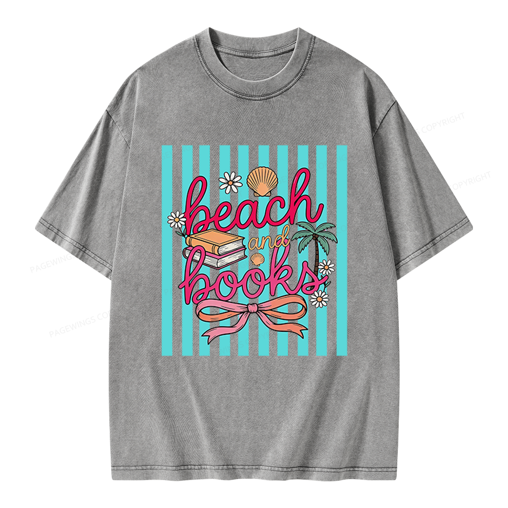 Pagewings Summer Reading Unisex Washed T-shirt