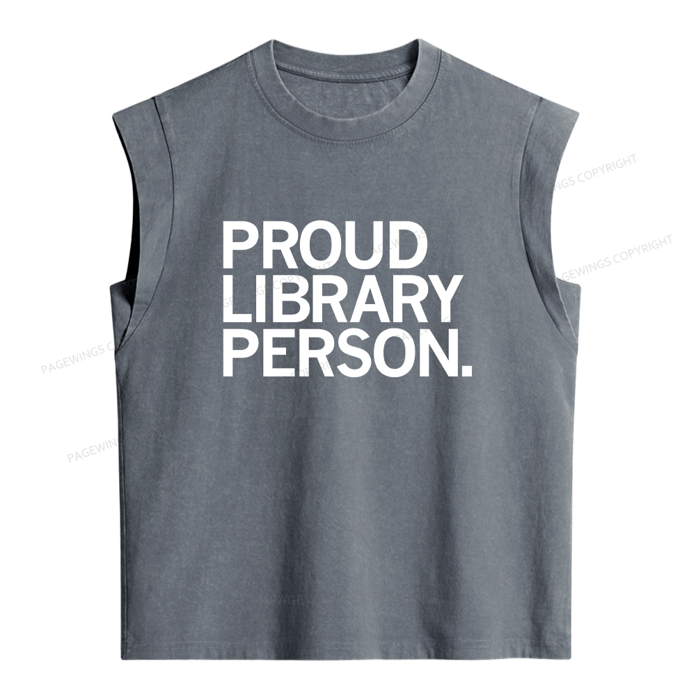 Pagewings Proud Library Person Women's Washed Tank Top