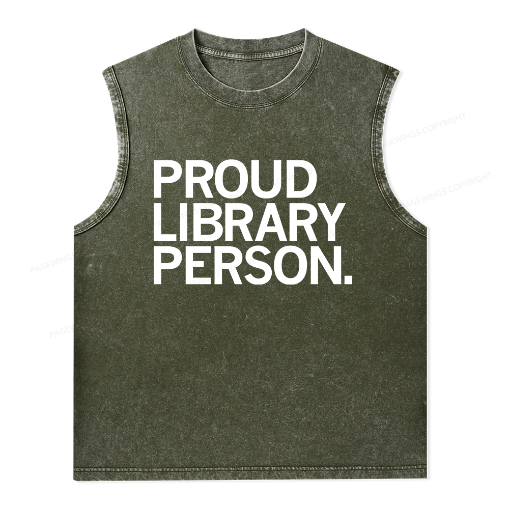 Pagewings  Proud Library Person Unisex Washed Tank Top