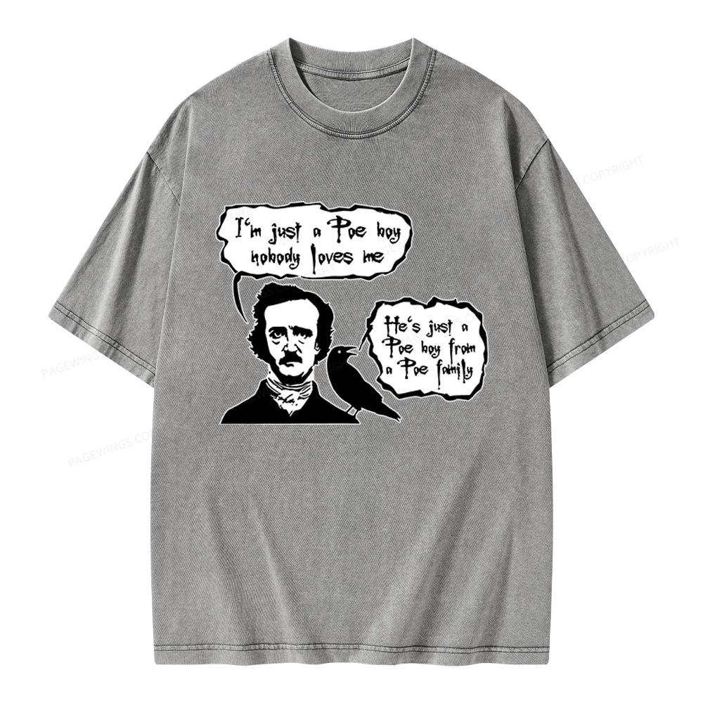 Pagewings I'm Just A Poe Boy Unisex Washed T-shirt