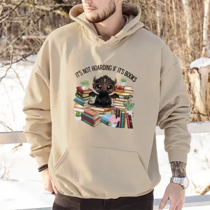 Pagewings Not Hoarding Books Cute Dragon Reading Unisex Classic Hoodie