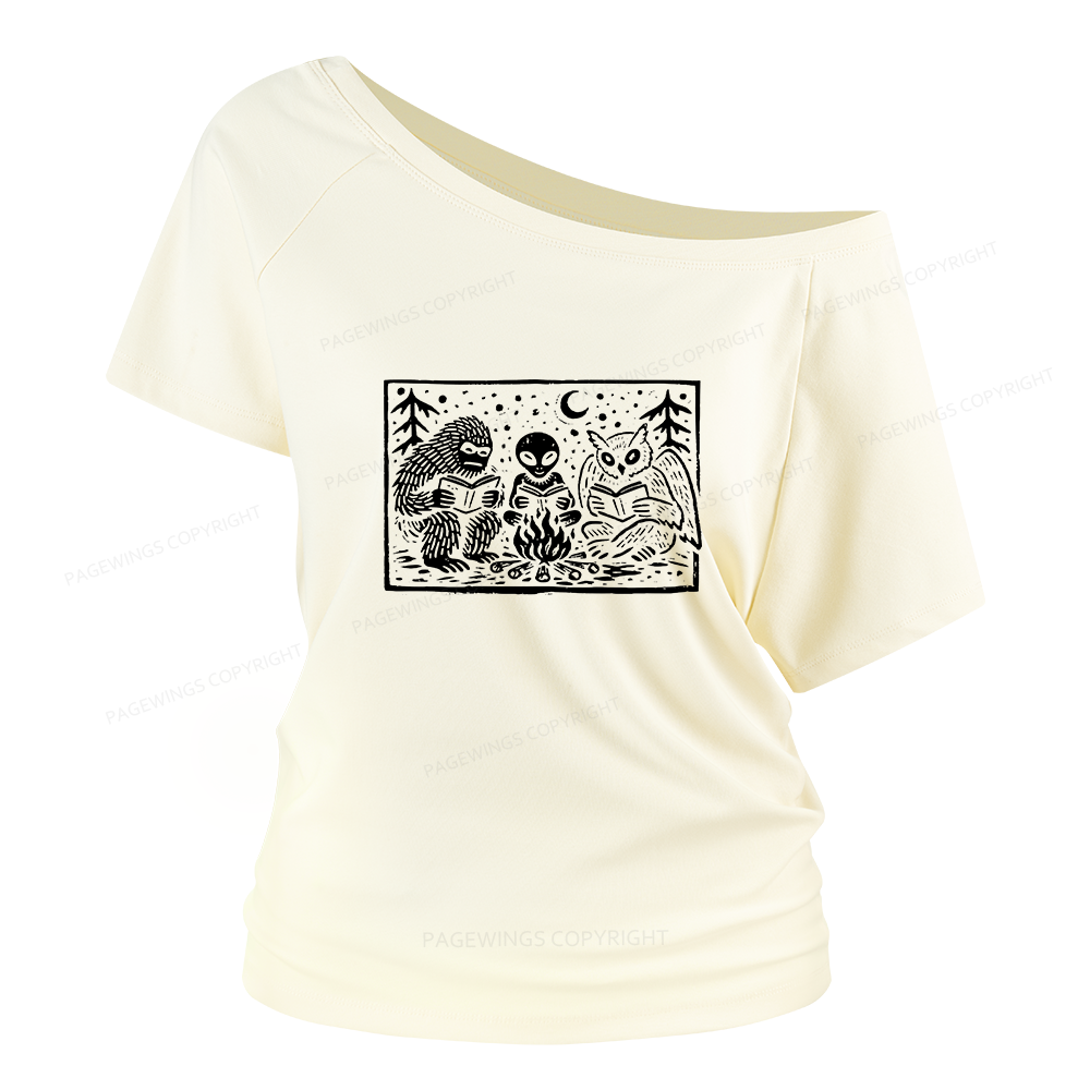 Pagewings Book Lover Women Off Shoulder T-shirts