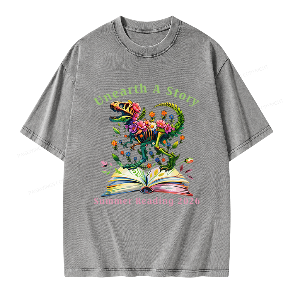 Pagewings Summer Reading 2026 Unisex Washed T-shirt