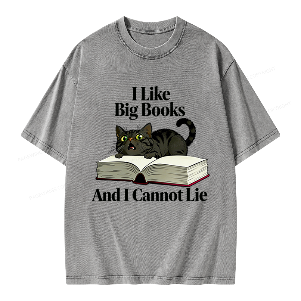 Pagewings I Like Big Books Unisex Washed T-shirt