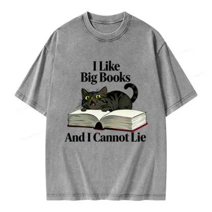Pagewings I Like Big Books Unisex Washed T-shirt