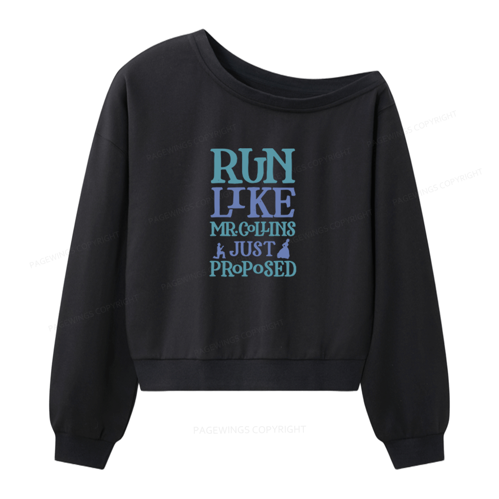 Pagewings Love Book Fan Women Off Shoulder Sweatshirt