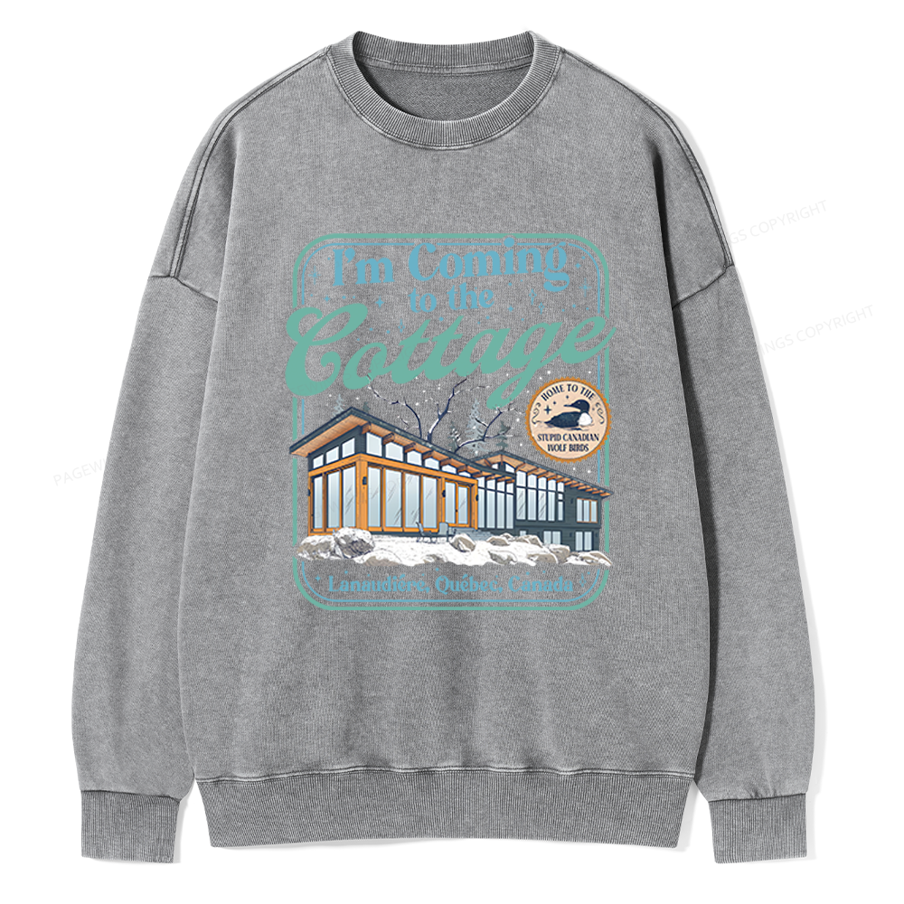 Pagewings I'm Coming to the Cottage Unisex Washed Sweatshirt
