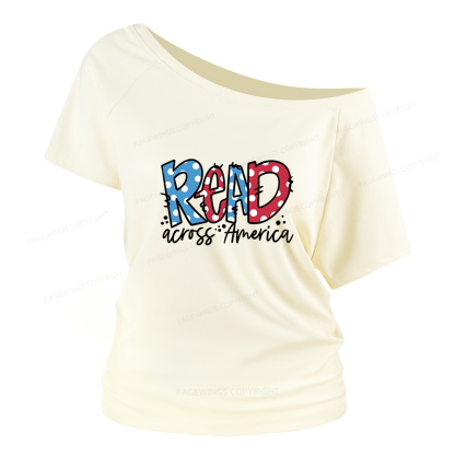 Pagewings Read Across America Women Off Shoulder T-shirts