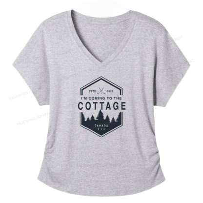Pagewings Coming To The Cottage Soft Women's Modal V-neck T-shirt