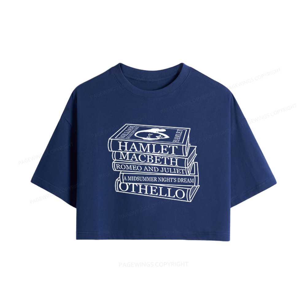 Pagewings Shakespeare Best Books Women Crop Tops