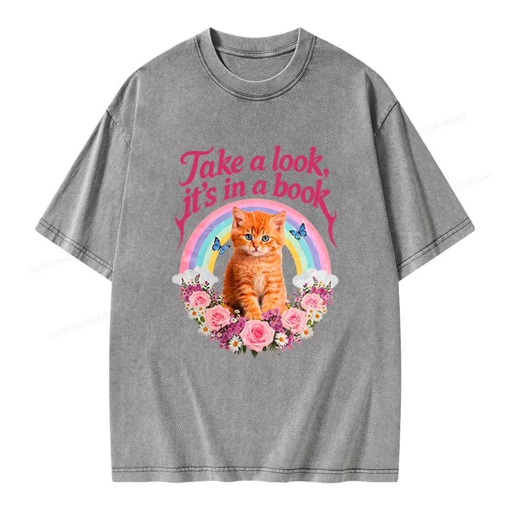 Pagewings Take A Look It's In A Book Unisex Washed T-shirt