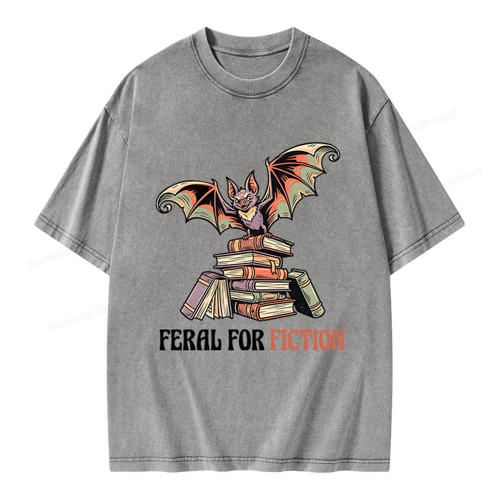 Pagewings Feral For Fiction Unisex Washed T-shirt