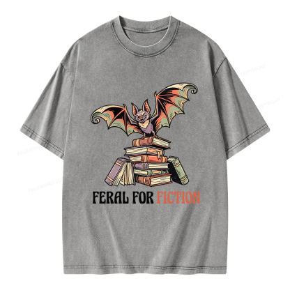 Pagewings Feral For Fiction Unisex Washed T-shirt