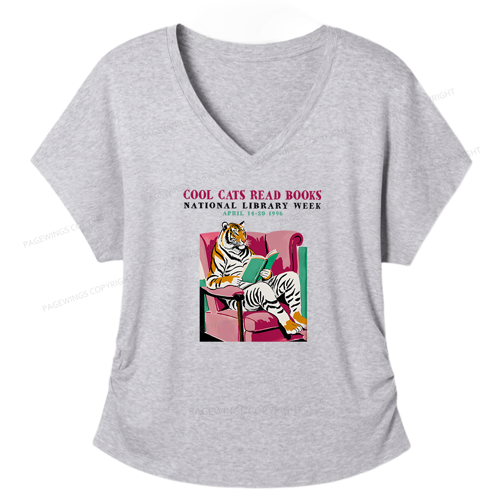 Pagewings Library Week Poster 1996 Soft Women's Modal V-neck T-shirt