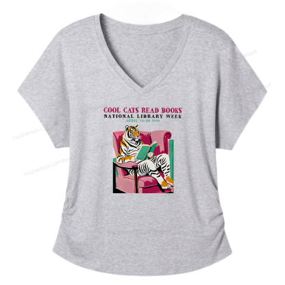 Pagewings Library Week Poster 1996 Soft Women's Modal V-neck T-shirt
