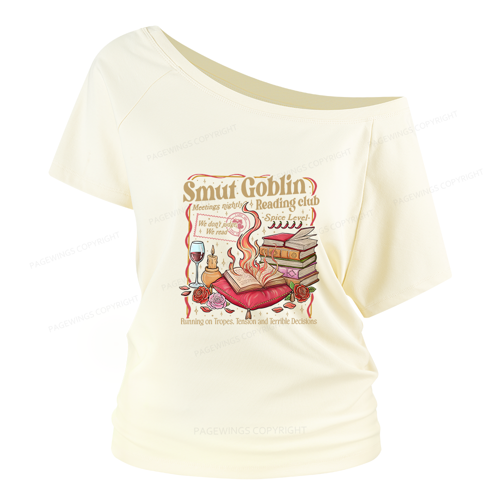 Pagewings Smut Goblin Dark Romance Women Off Shoulder T-shirts
