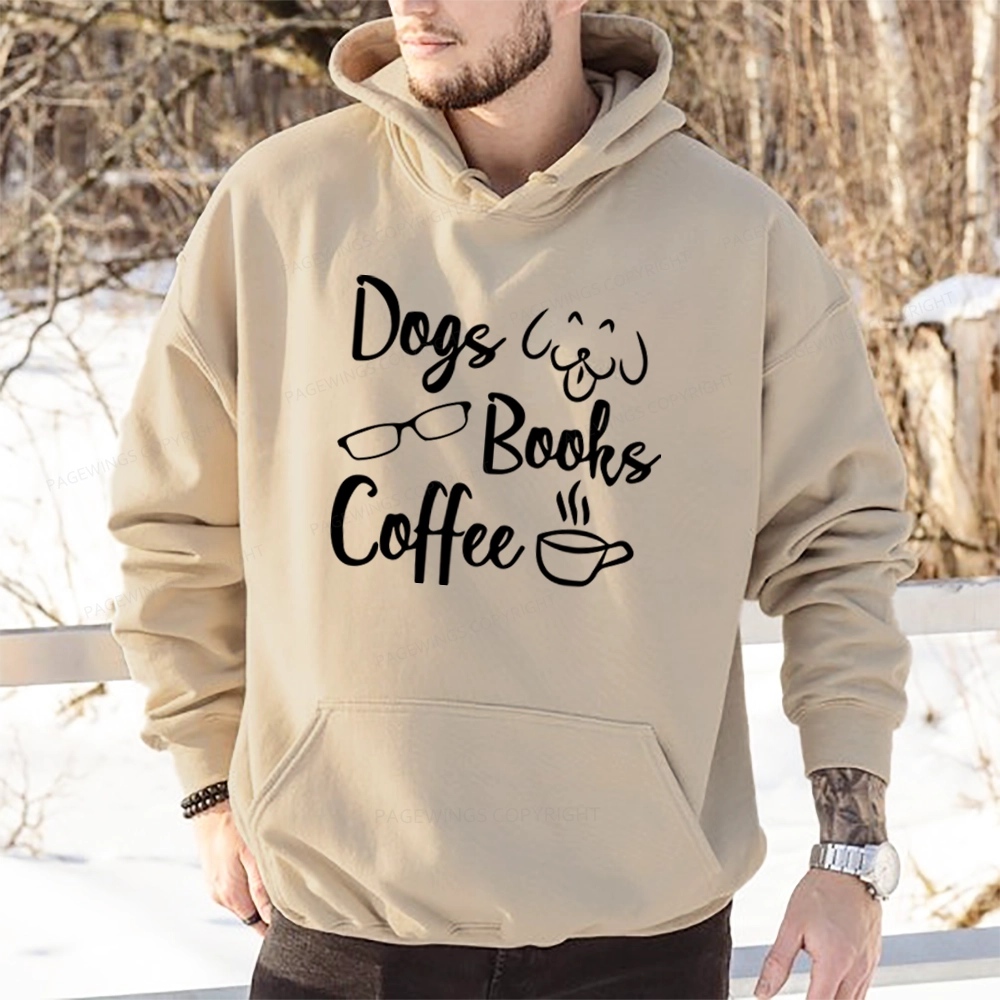 Pagewings Dogs Books Coffee Unisex Classic Hoodie