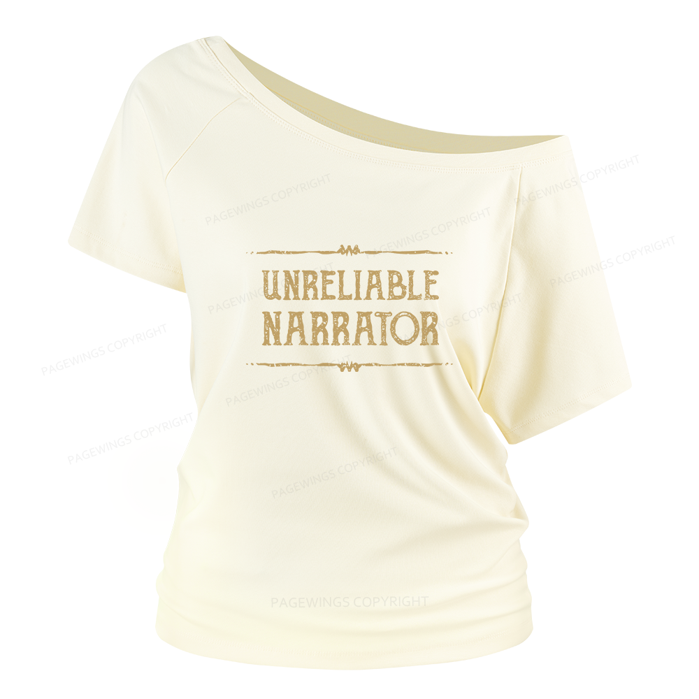 Pagewings Unreliable Narrator Women Off Shoulder T-shirts