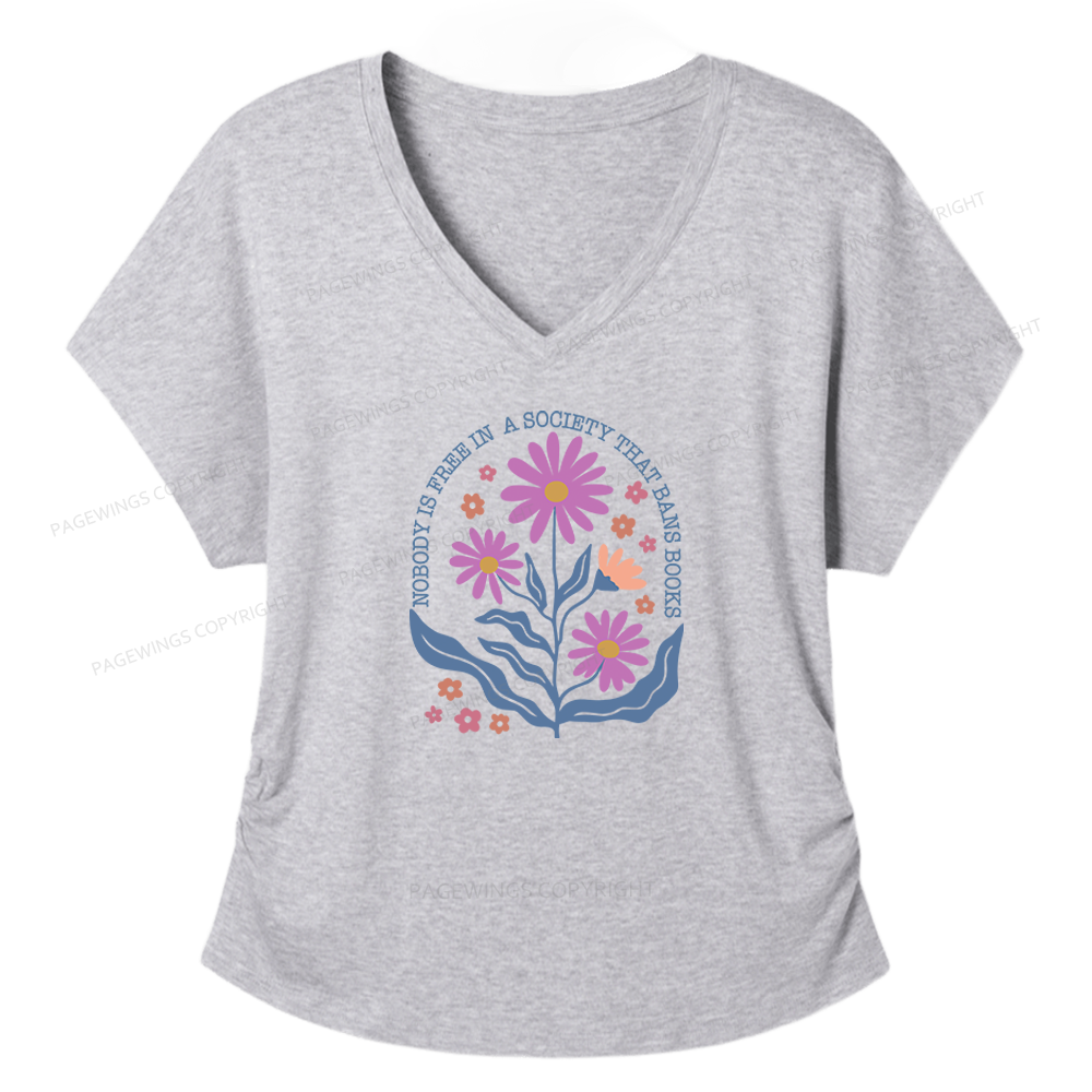 Pagewings Read Banned Books Soft Women's Modal V-neck T-shirt