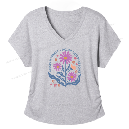 Pagewings Read Banned Books Soft Women's Modal V-neck T-shirt