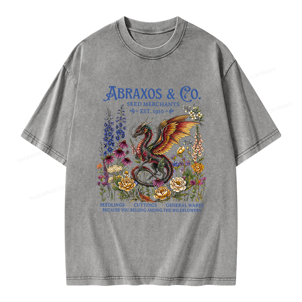 Pagewings Fantasy Books Lover Unisex Washed T-shirt