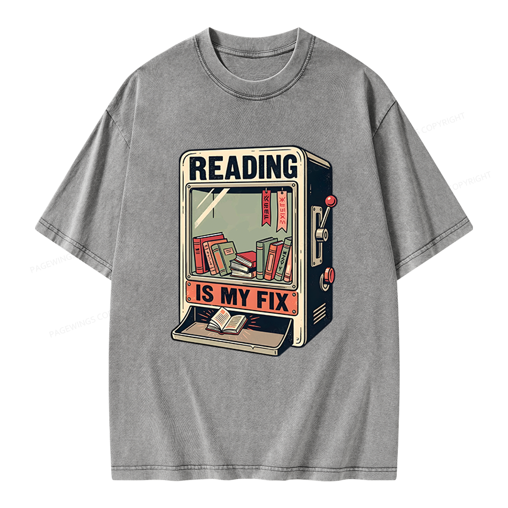 Pagewings Reading Is My Fix Unisex Washed T-shirt