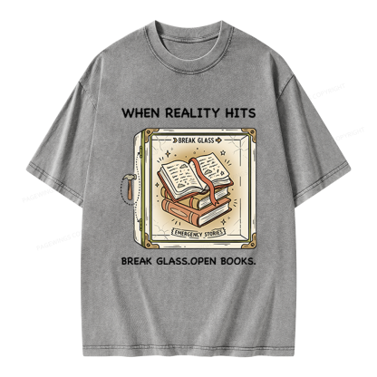 Pagewings Open Books Unisex Washed T-shirt