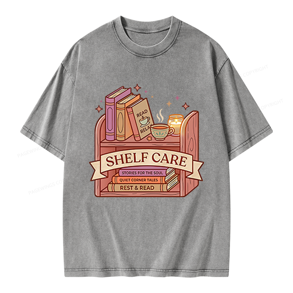 Pagewings Shelf Care Unisex Washed T-shirt