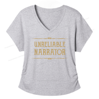 Pagewings Unreliable Narrator Soft Women's Modal V-neck T-shirt