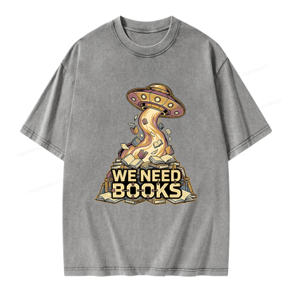 Pagewings We Need Books Unisex Washed T-shirt
