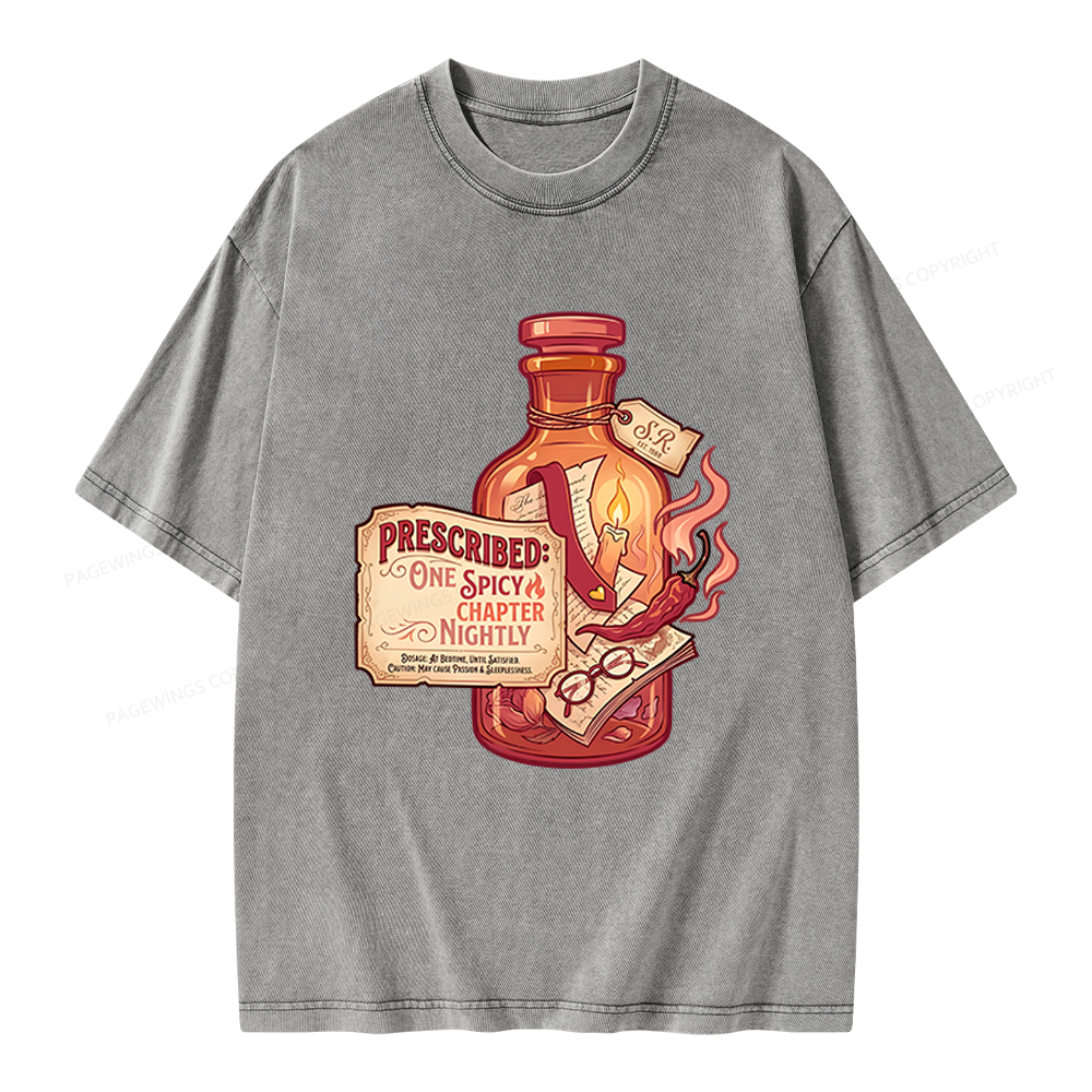 Pagewings One Spicy Chapter Nightly Unisex Washed T-shirt