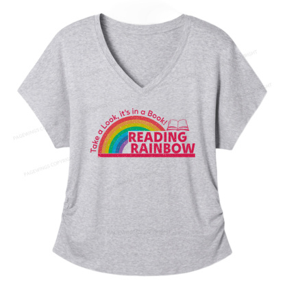 Pagewings Retro Librarian Soft Women's Modal V-neck T-shirt  