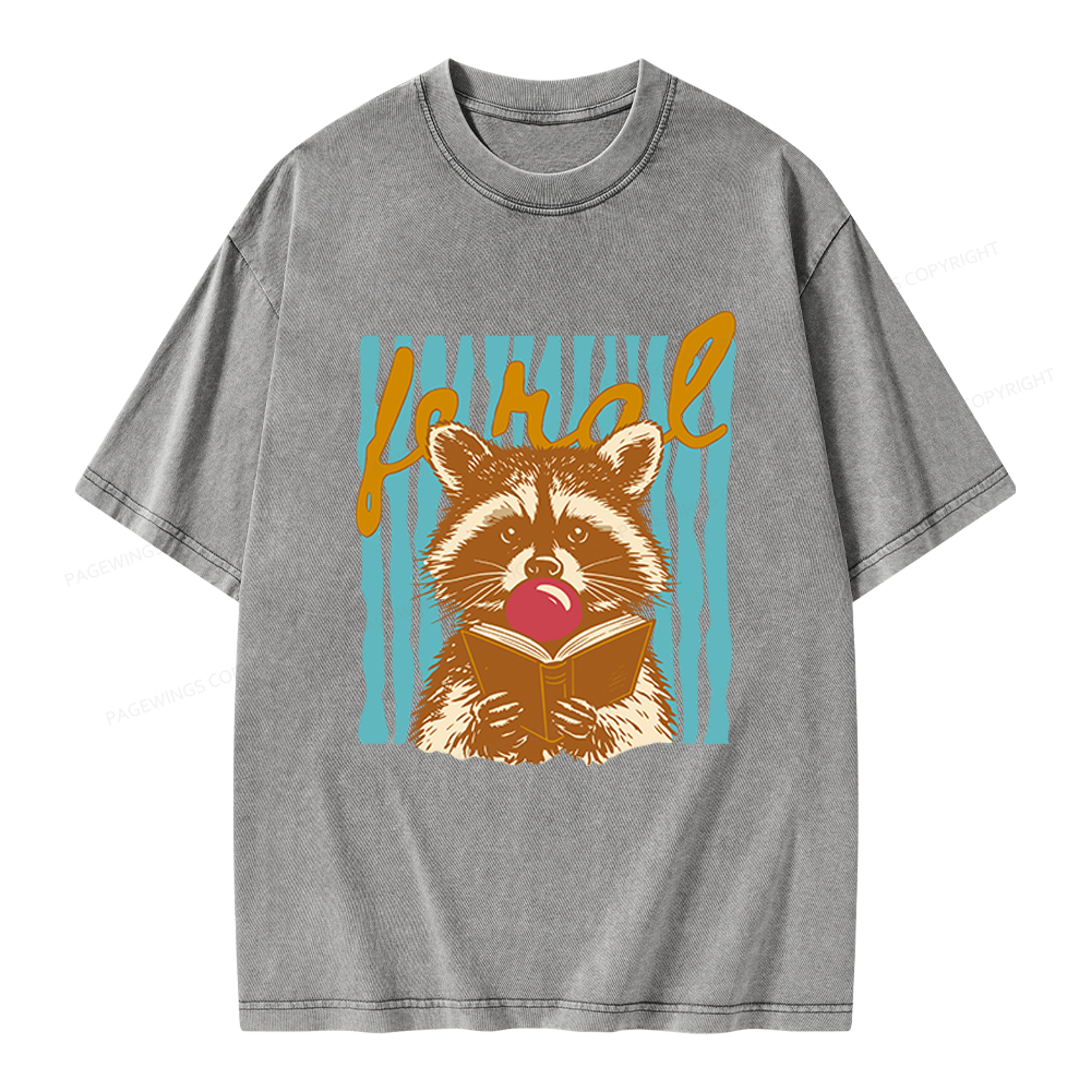 Pagewings Feral Girl Summer Unisex Washed T-shirt