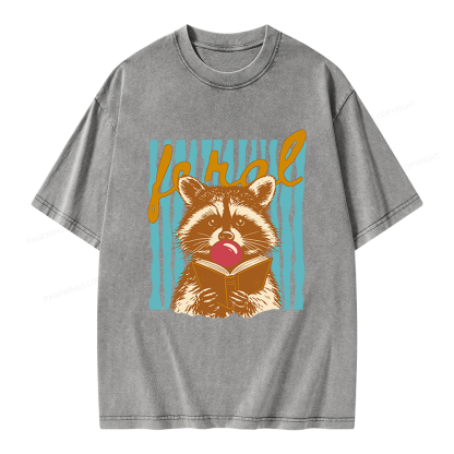 Pagewings Feral Girl Summer Unisex Washed T-shirt