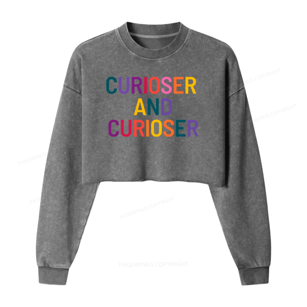 Pagewings Curioser Washed Crop Sweatshirt