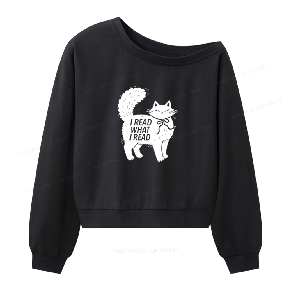 Pagewings I Read What I Read Women Off Shoulder Sweatshirt