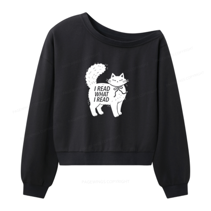 Pagewings I Read What I Read Women Off Shoulder Sweatshirt