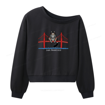 Pagewings Sci-Fi Book Lover Women Off Shoulder Sweatshirt