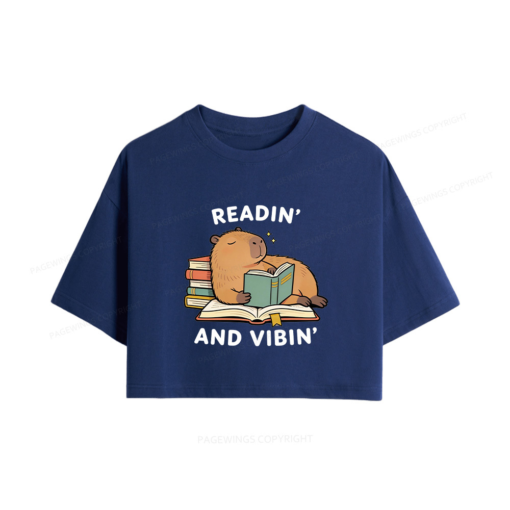 Pagewings Readin' And Vibin' Women Crop Tops