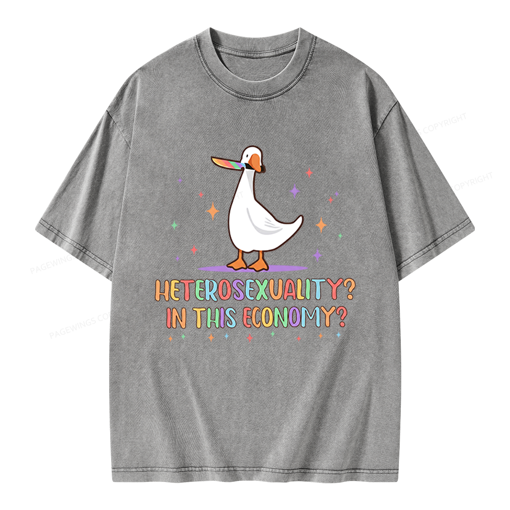 Pagewings Heterosexuality In This Economy Unisex Washed T-shirt