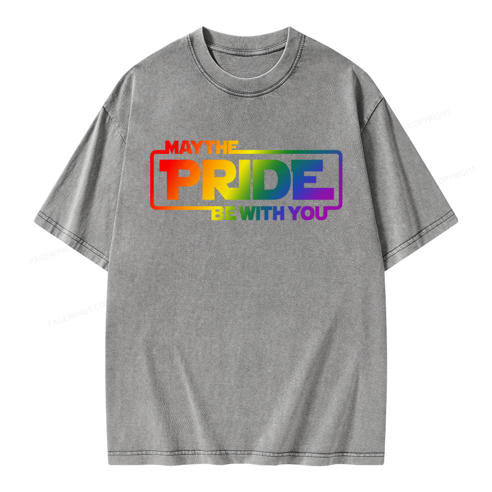 Pagewings May The Pride Be With You Unisex Washed T-shirt