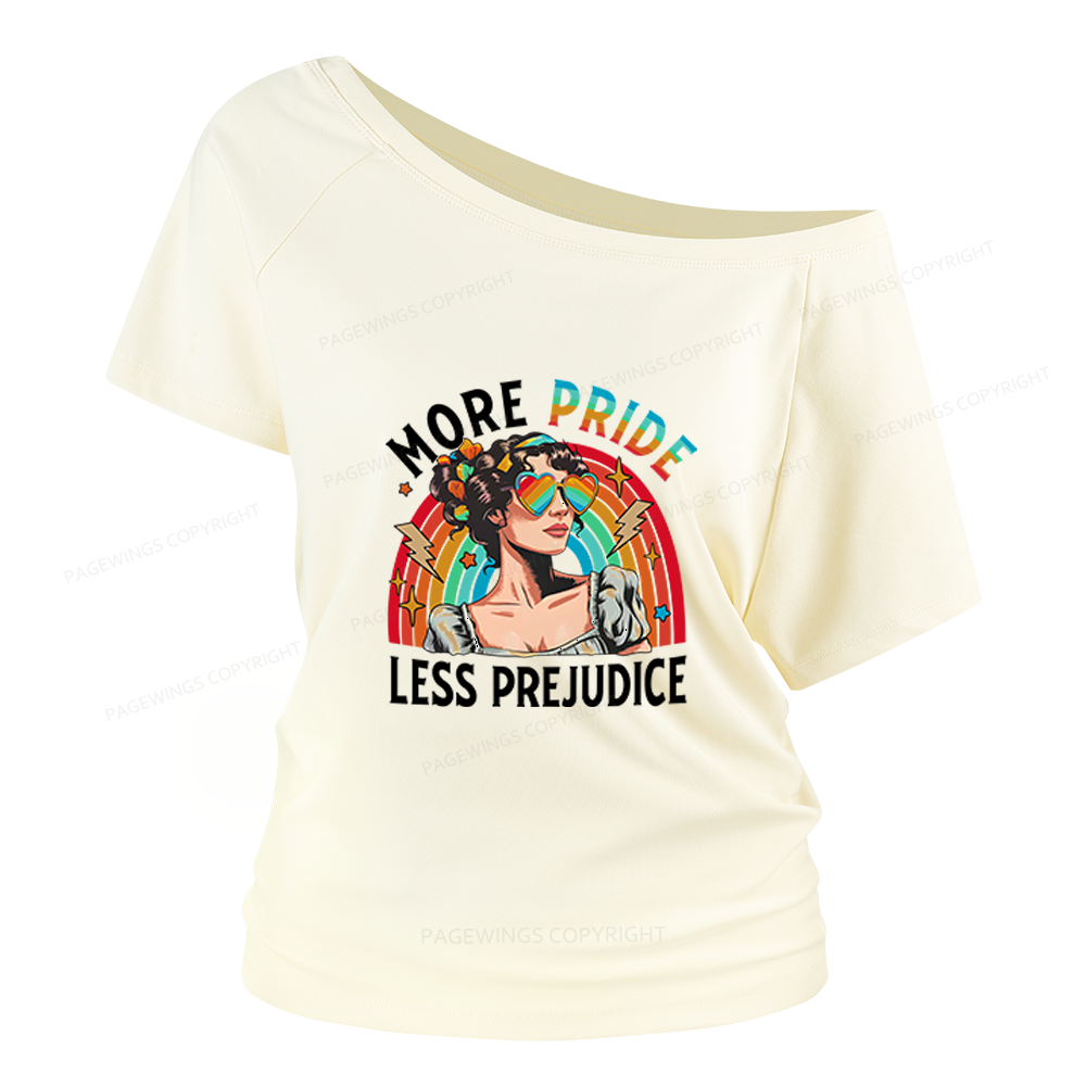 Pagewings More Pride Less Prejudice Women Off Shoulder T-shirts