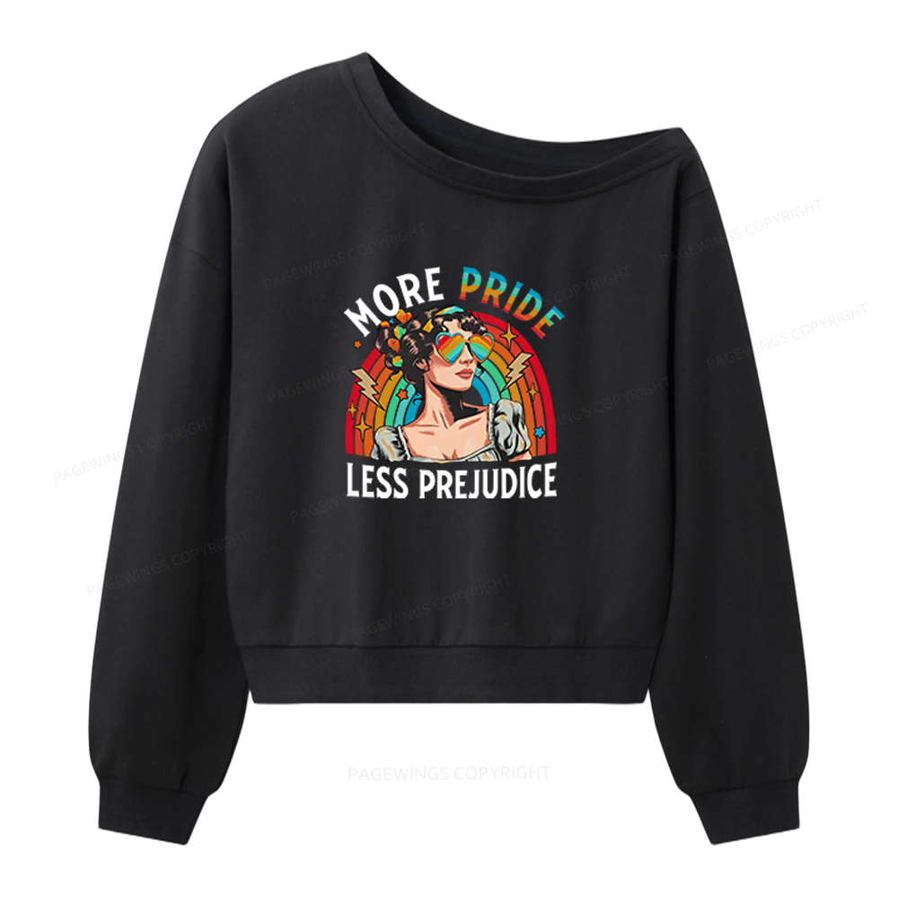 Pagewings More Pride Less Prejudice Women Off Shoulder Sweatshirt
