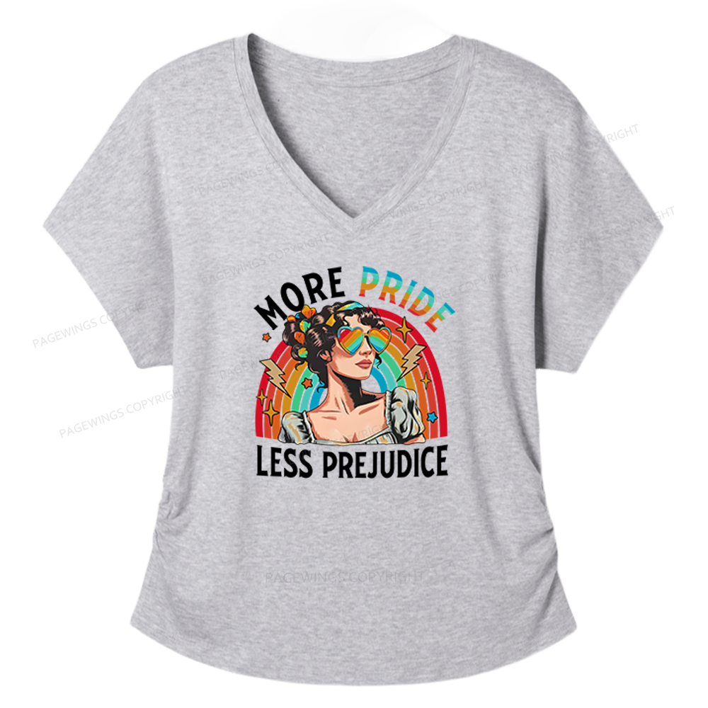 Pagewings More Pride Less Prejudice Soft Women's Modal V-neck T-shirt