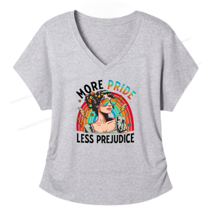 Pagewings More Pride Less Prejudice Soft Women's Modal V-neck T-shirt
