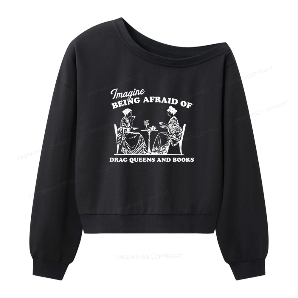Pagewings Drag Queens Women Off Shoulder Sweatshirt